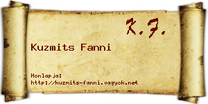 Kuzmits Fanni névjegykártya